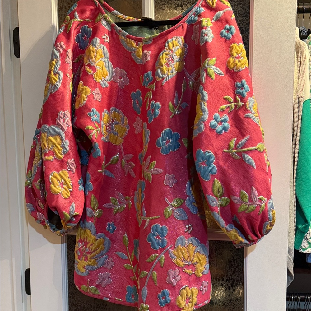 Colorful Floral Embroidered Blouse